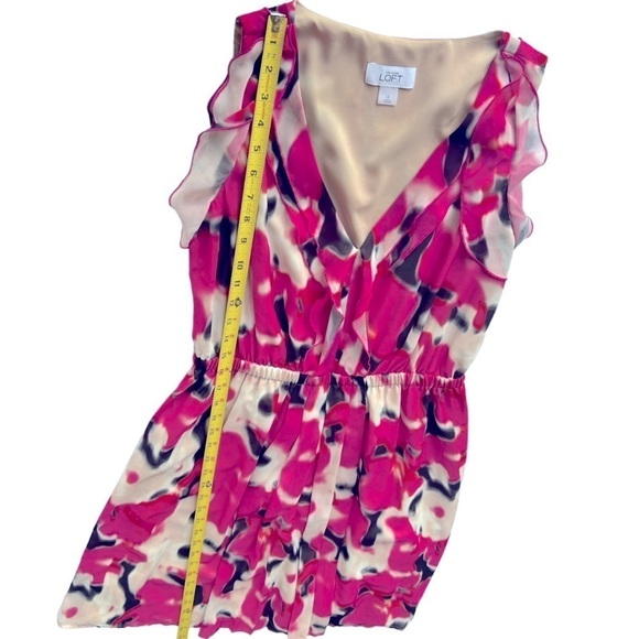 Ann Taylor (LOFT) Pink Floral Print Dress Size 4 - Picture 7 of 10